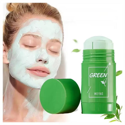 Green Tea Eggplant Solid Mask Deep Cleansing Oil Control Balance Antioxidan Shrink Pores Remove Blackheads Refreshing Mud Mask